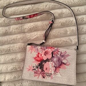 GUESS Pink Floral Crossbody Bag